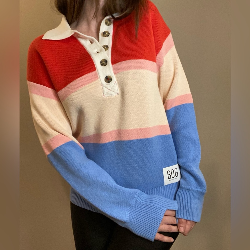 NWT XS Cotton BDG Stripe Oversized Sweater from Urban Outfitters